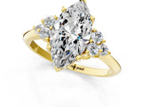 Yellow gold Marquise Cut Cut Diamond Cluster Ring with Solitaire Band and Four-Prong Setting_16