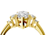 Yellow gold Marquise Cut Cut Diamond Cluster Ring with Solitaire Band and Four-Prong Setting_19