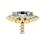 Yellow gold Marquise Cut Cut Diamond Floral Halo Pave Band with Prong Setting_5