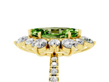 Yellow gold Marquise Cut Cut Diamond Floral Halo Pave Band with Prong Setting_5