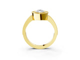 Yellow gold Marquise Cut-Cut Diamond Halo Engagement Ring with Pave Band and Prong Setting_12