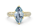Yellow gold Marquise Cut Cut Diamond Milgrain Marquise Band with Prong Setting
