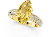 Yellow gold Marquise Cut Cut Diamond Milgrain Marquise Band with Prong Setting_1