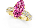 Yellow gold Marquise Cut Cut Diamond Milgrain Marquise Band with Prong Setting_1
