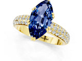 Yellow gold Marquise Cut Cut Diamond Milgrain Marquise Band with Prong Setting_1