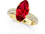 Yellow gold Marquise Cut Cut Diamond Milgrain Marquise Band with Prong Setting_1