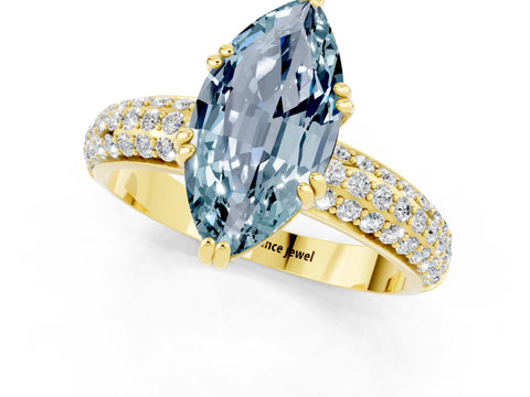 Yellow gold Marquise Cut Cut Diamond Milgrain Marquise Band with Prong Setting_1