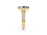 Yellow gold Marquise Cut Cut Diamond Milgrain Marquise Band with Prong Setting_2