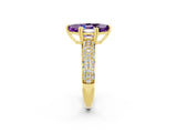 Yellow gold Marquise Cut Cut Diamond Milgrain Marquise Band with Prong Setting_2