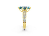 Yellow gold Marquise Cut Cut Diamond Milgrain Marquise Band with Prong Setting_2