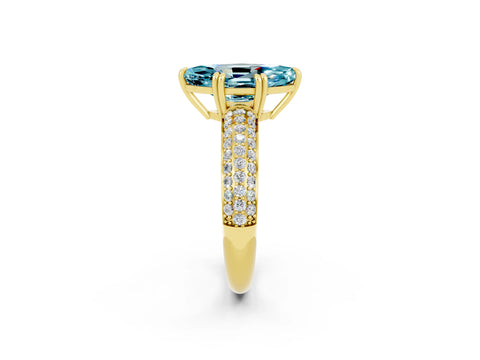 Yellow gold Marquise Cut Cut Diamond Milgrain Marquise Band with Prong Setting_2