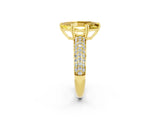 Yellow gold Marquise Cut Cut Diamond Milgrain Marquise Band with Prong Setting_2