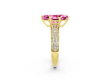 Yellow gold Marquise Cut Cut Diamond Milgrain Marquise Band with Prong Setting_2