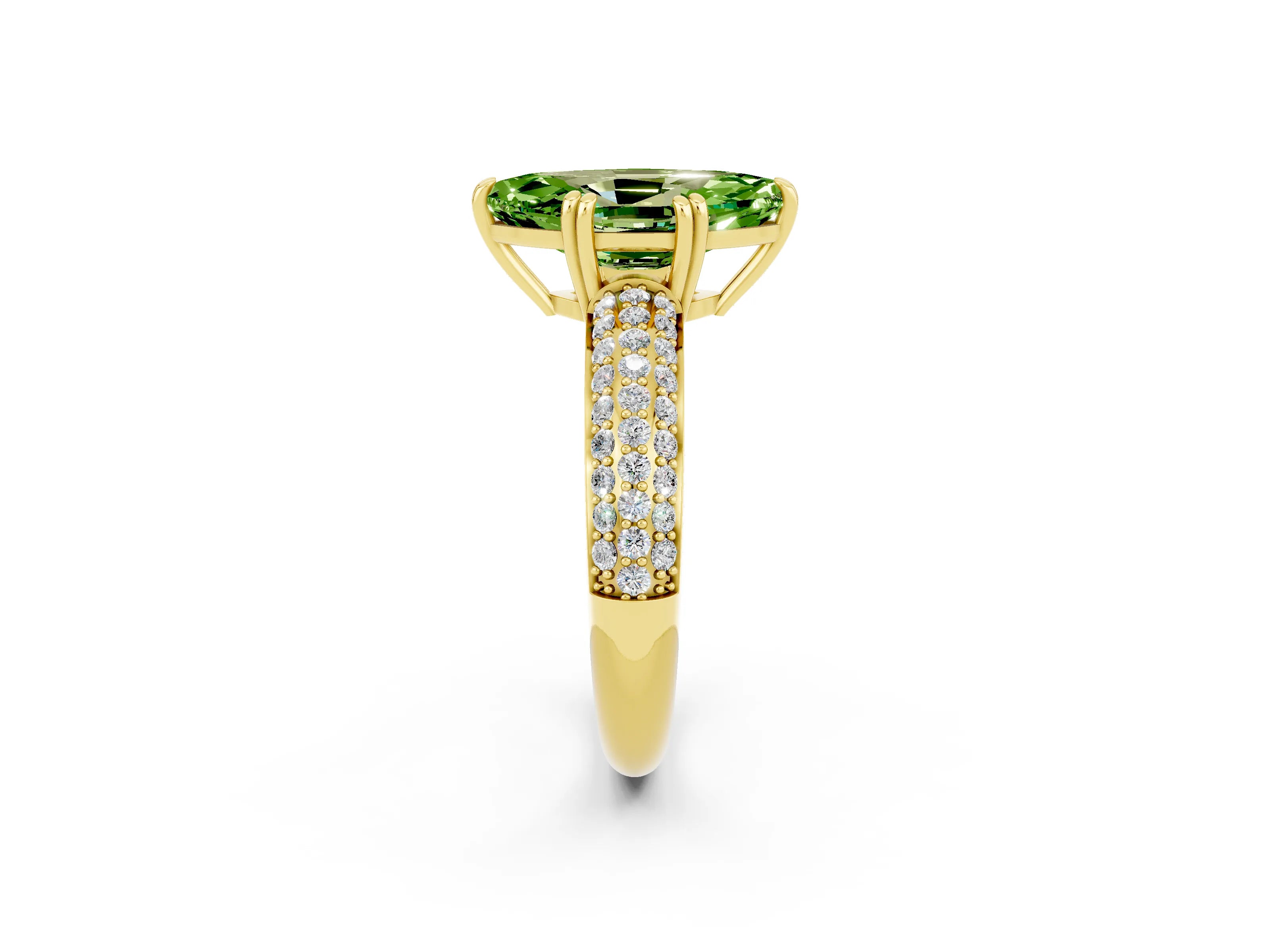 Yellow gold Marquise Cut Cut Diamond Milgrain Marquise Band with Prong Setting_2