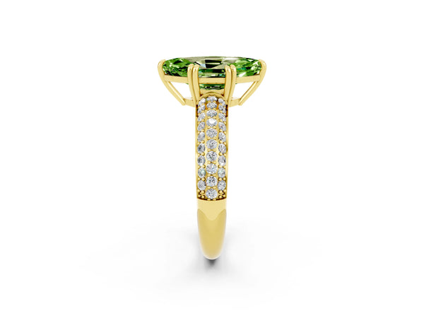 Yellow gold Marquise Cut Cut Diamond Milgrain Marquise Band with Prong Setting