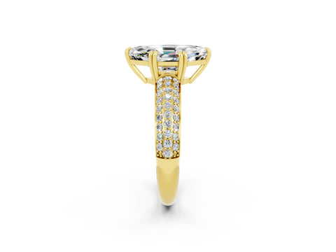 Yellow gold Marquise Cut Cut Diamond Milgrain Marquise Band with Prong Setting_2