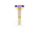 Yellow gold Marquise Cut Cut Diamond Milgrain Marquise Band with Prong Setting_2