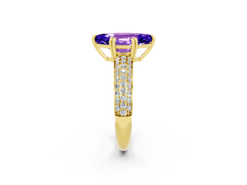 Yellow gold Marquise Cut Cut Diamond Milgrain Marquise Band with Prong Setting_2