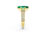 Yellow gold Marquise Cut Cut Diamond Milgrain Marquise Band with Prong Setting_2