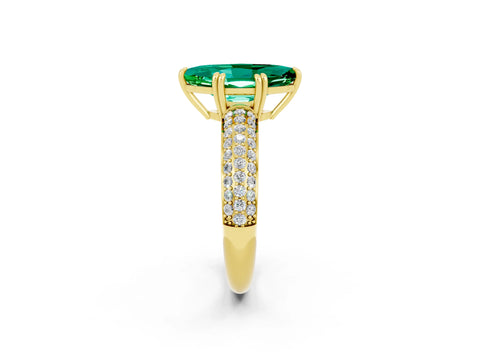 Yellow gold Marquise Cut Cut Diamond Milgrain Marquise Band with Prong Setting_2