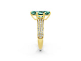 Yellow gold Marquise Cut Cut Diamond Milgrain Marquise Band with Prong Setting_2