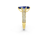 Yellow gold Marquise Cut Cut Diamond Milgrain Marquise Band with Prong Setting_2
