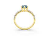 Yellow gold Marquise Cut Cut Diamond Milgrain Marquise Band with Prong Setting_3