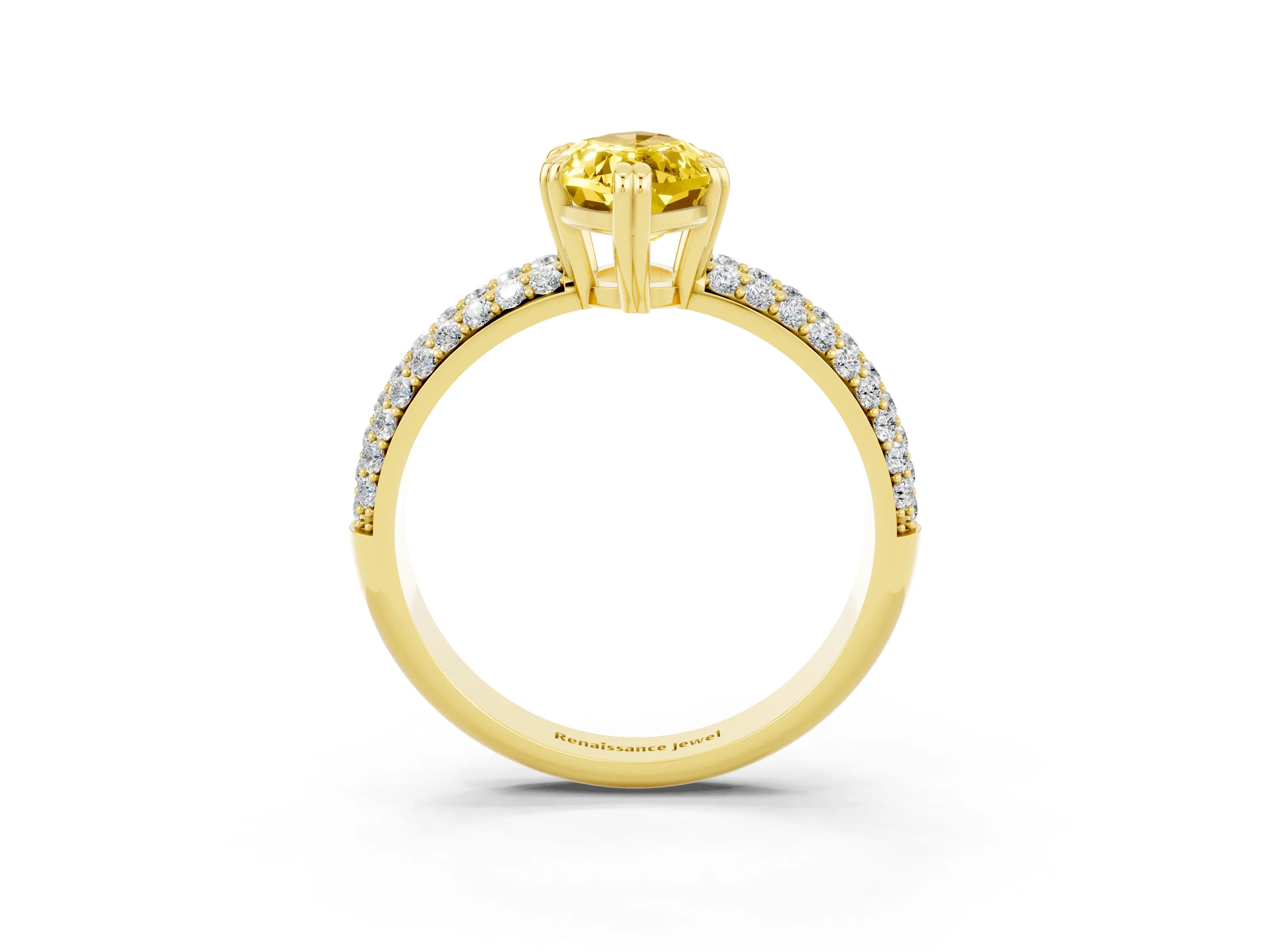 Yellow gold Marquise Cut Cut Diamond Milgrain Marquise Band with Prong Setting_3