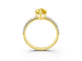 Yellow gold Marquise Cut Cut Diamond Milgrain Marquise Band with Prong Setting_3