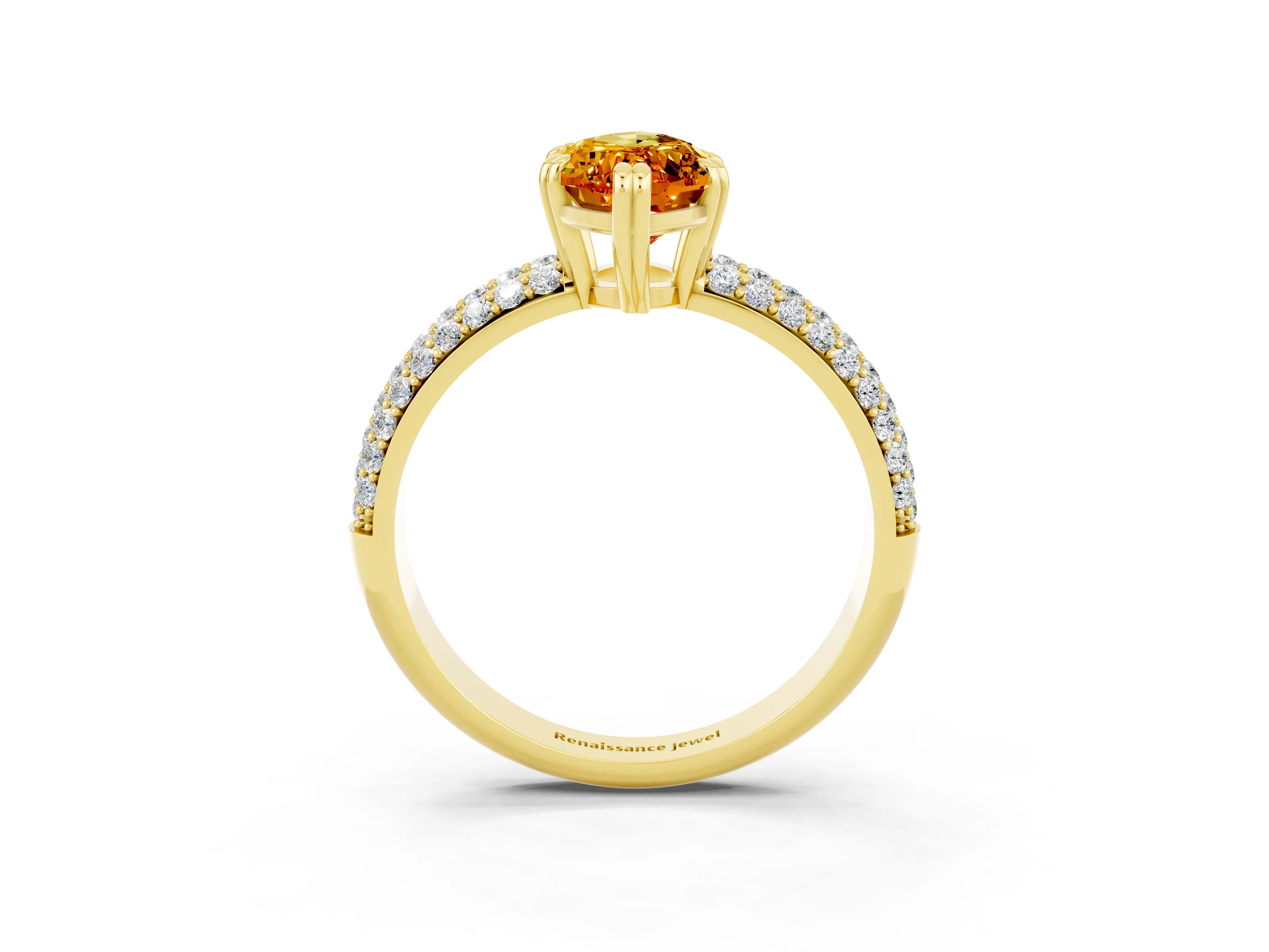 Yellow gold Marquise Cut Cut Diamond Milgrain Marquise Band with Prong Setting_3