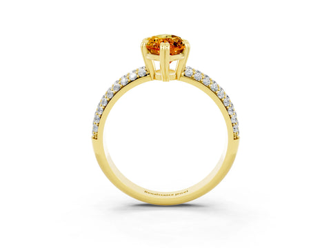 Yellow gold Marquise Cut Cut Diamond Milgrain Marquise Band with Prong Setting_3
