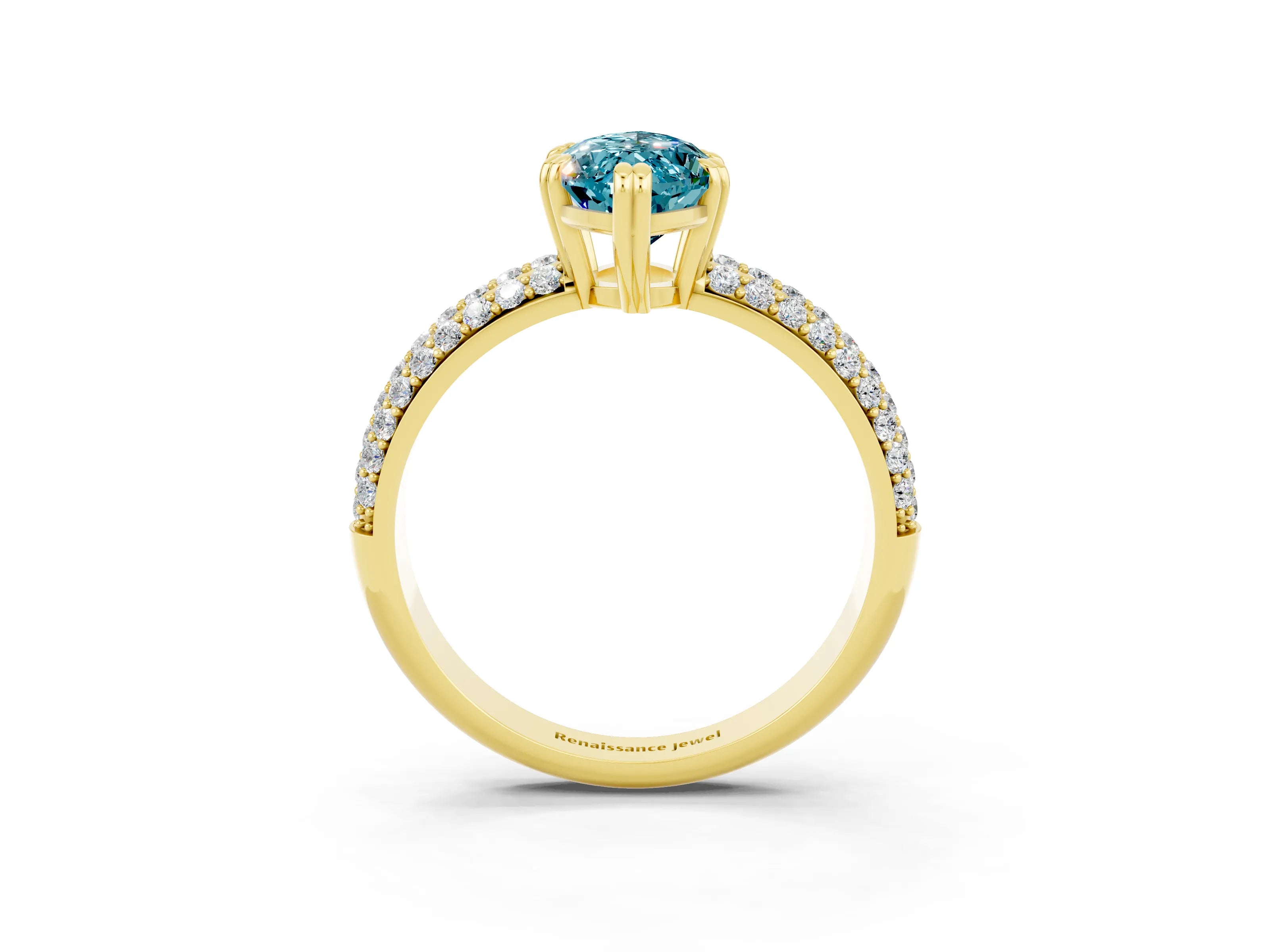 Yellow gold Marquise Cut Cut Diamond Milgrain Marquise Band with Prong Setting_3