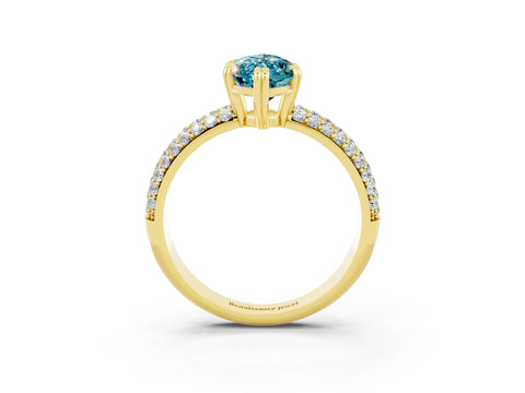 Yellow gold Marquise Cut Cut Diamond Milgrain Marquise Band with Prong Setting_3