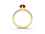 Yellow gold Marquise Cut Cut Diamond Milgrain Marquise Band with Prong Setting_3