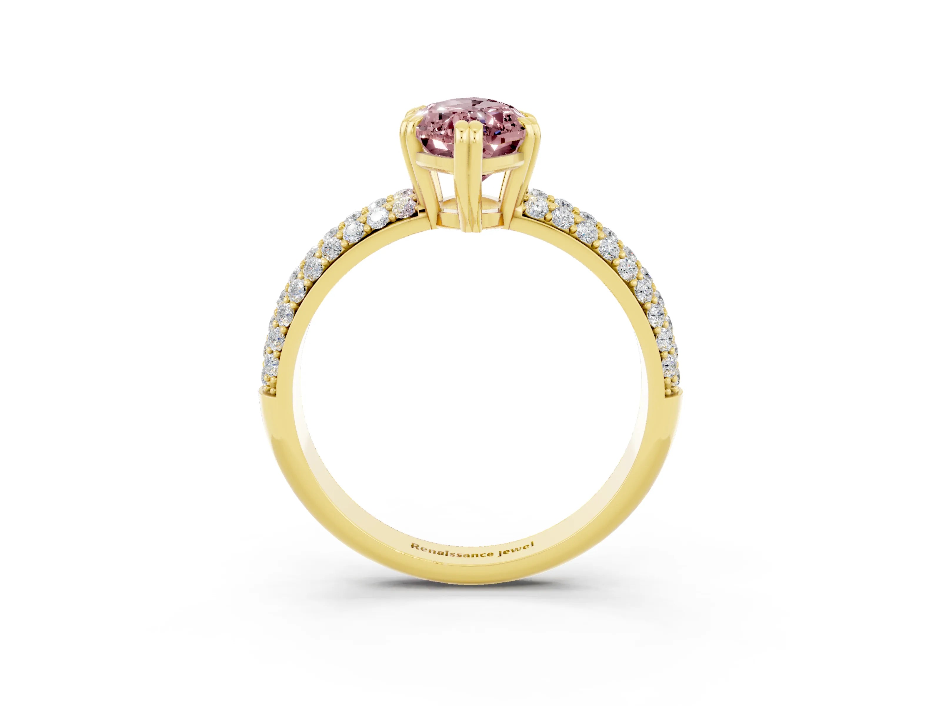 Yellow gold Marquise Cut Cut Diamond Milgrain Marquise Band with Prong Setting_3