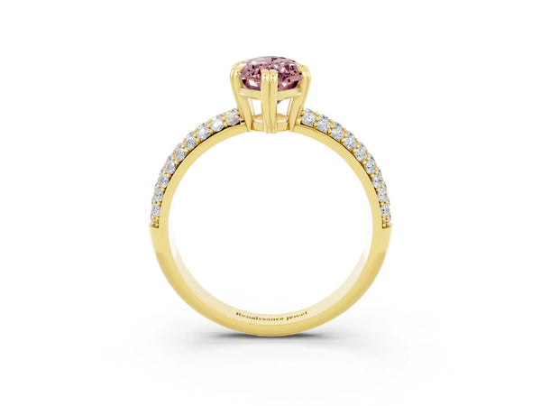 Yellow gold Marquise Cut Cut Diamond Milgrain Marquise Band with Prong Setting