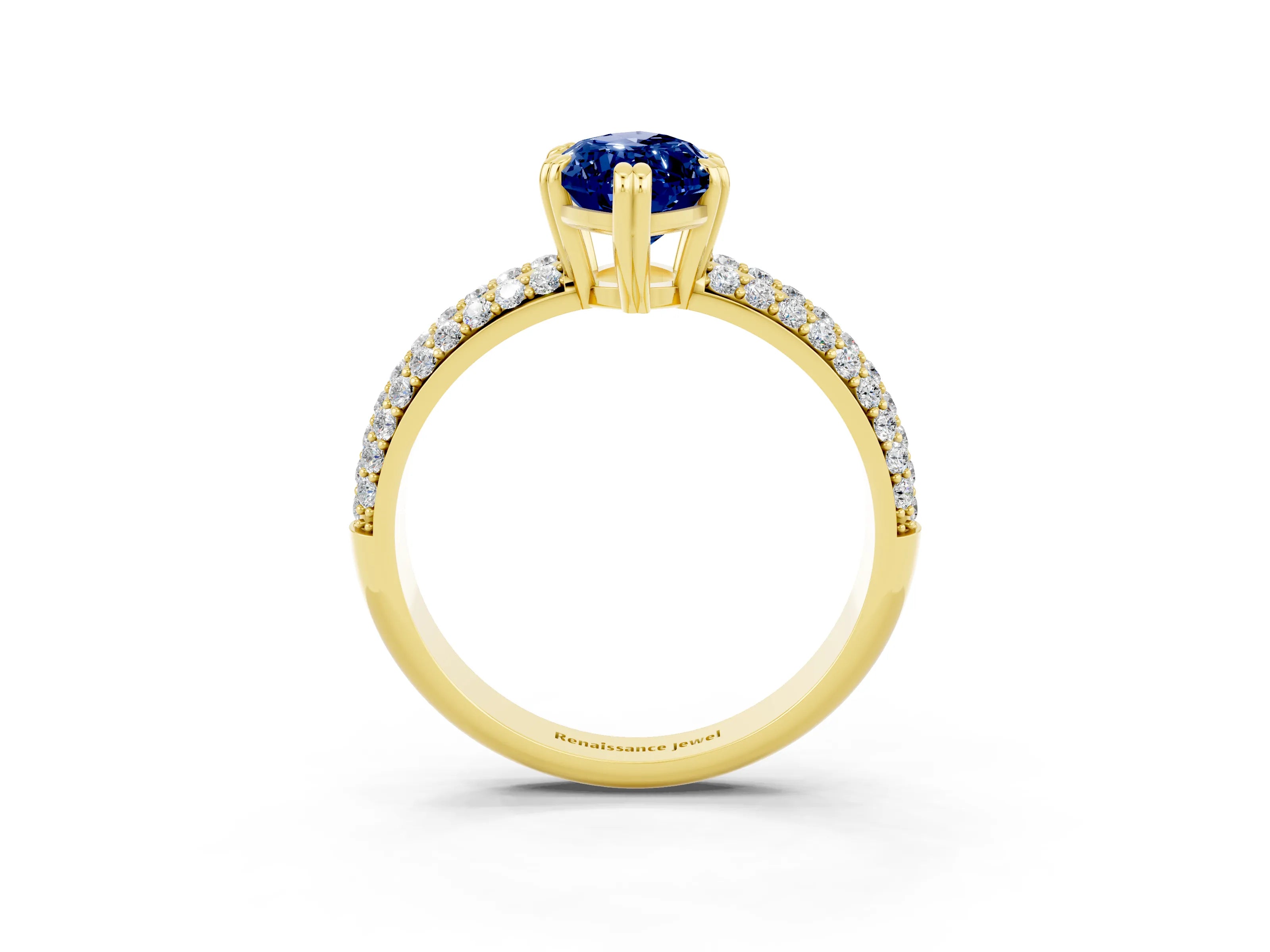 Yellow gold Marquise Cut Cut Diamond Milgrain Marquise Band with Prong Setting_3
