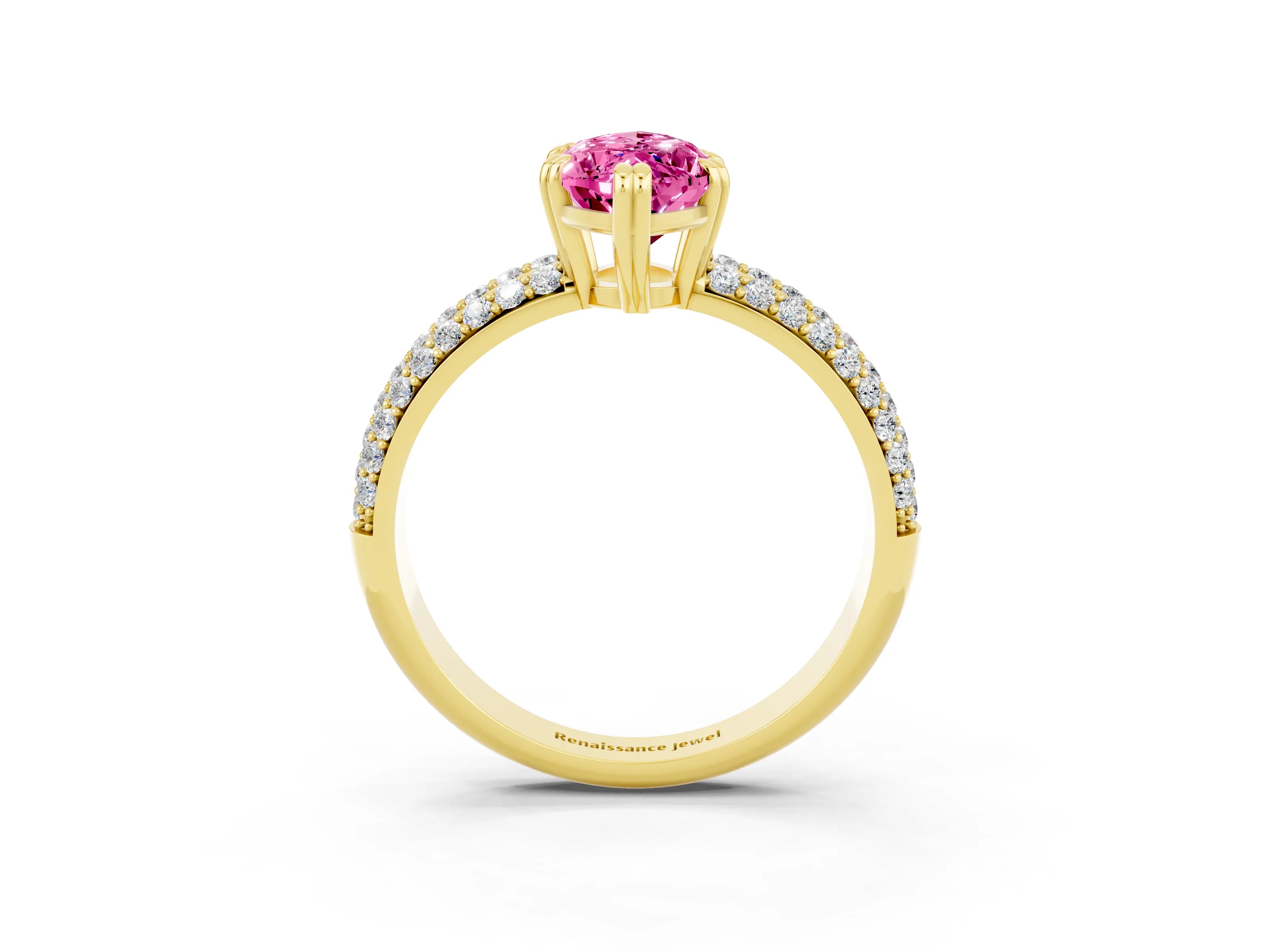 Yellow gold Marquise Cut Cut Diamond Milgrain Marquise Band with Prong Setting_3