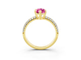 Yellow gold Marquise Cut Cut Diamond Milgrain Marquise Band with Prong Setting_3
