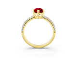 Yellow gold Marquise Cut Cut Diamond Milgrain Marquise Band with Prong Setting_3