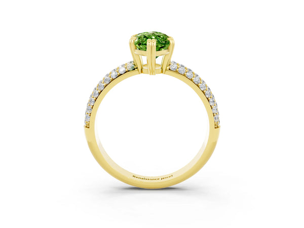 Yellow gold Marquise Cut Cut Diamond Milgrain Marquise Band with Prong Setting