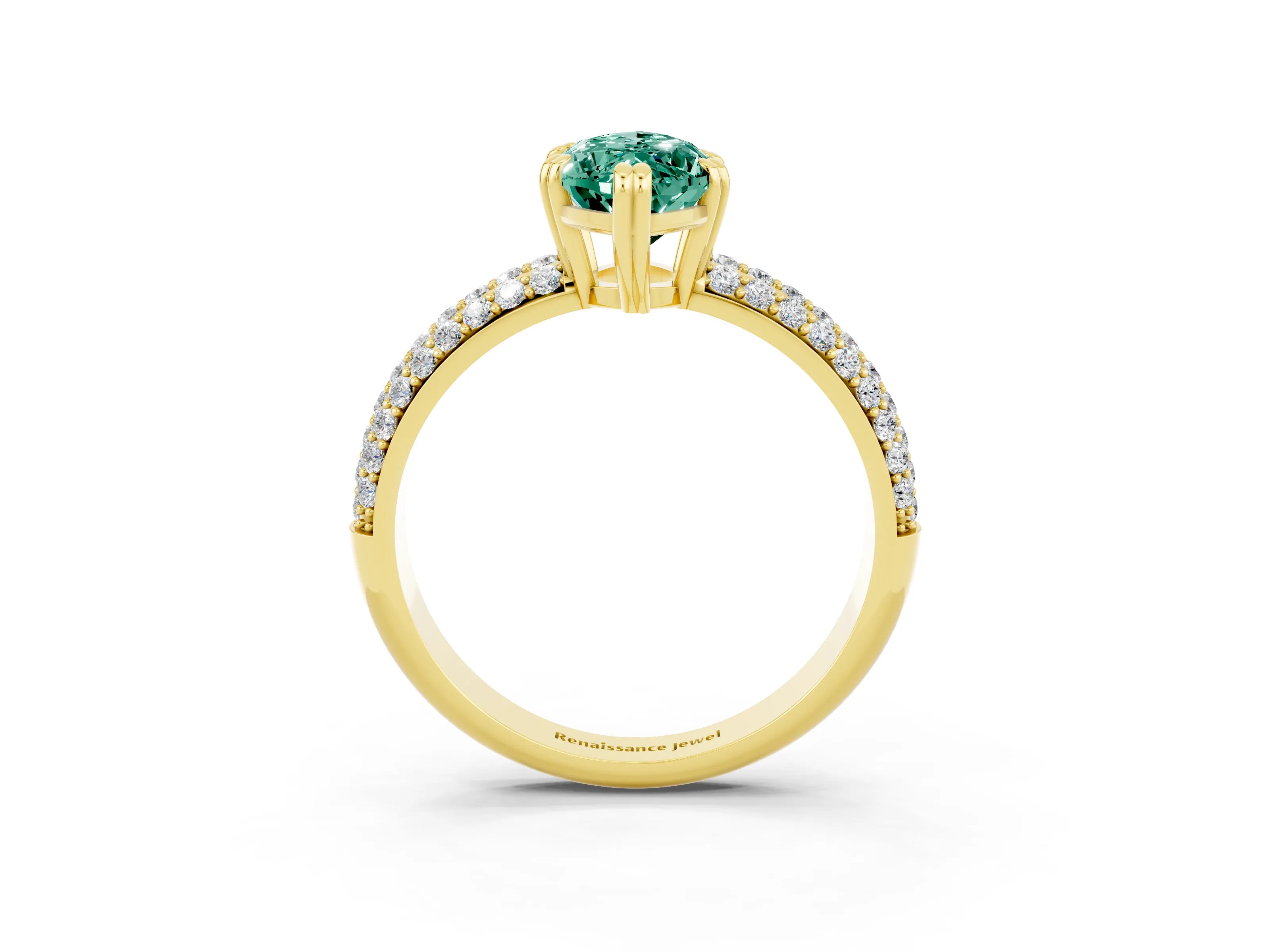 Yellow gold Marquise Cut Cut Diamond Milgrain Marquise Band with Prong Setting_3