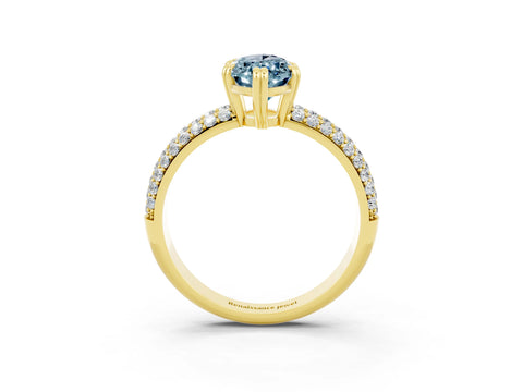 Yellow gold Marquise Cut Cut Diamond Milgrain Marquise Band with Prong Setting_3