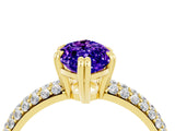 Yellow gold Marquise Cut Cut Diamond Milgrain Marquise Band with Prong Setting_4