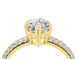 Yellow gold Marquise Cut Cut Diamond Milgrain Marquise Band with Prong Setting_4