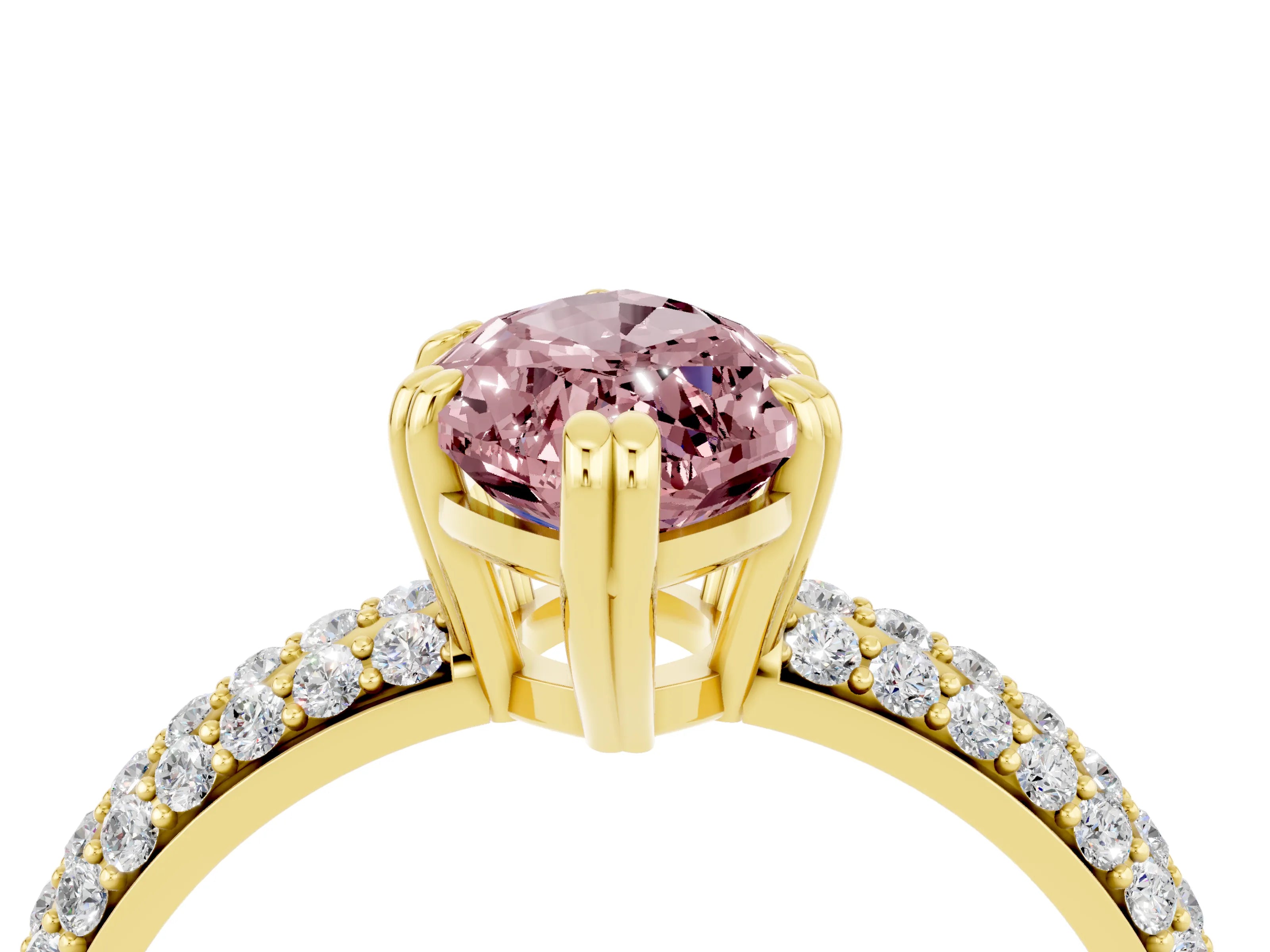 Yellow gold Marquise Cut Cut Diamond Milgrain Marquise Band with Prong Setting_4