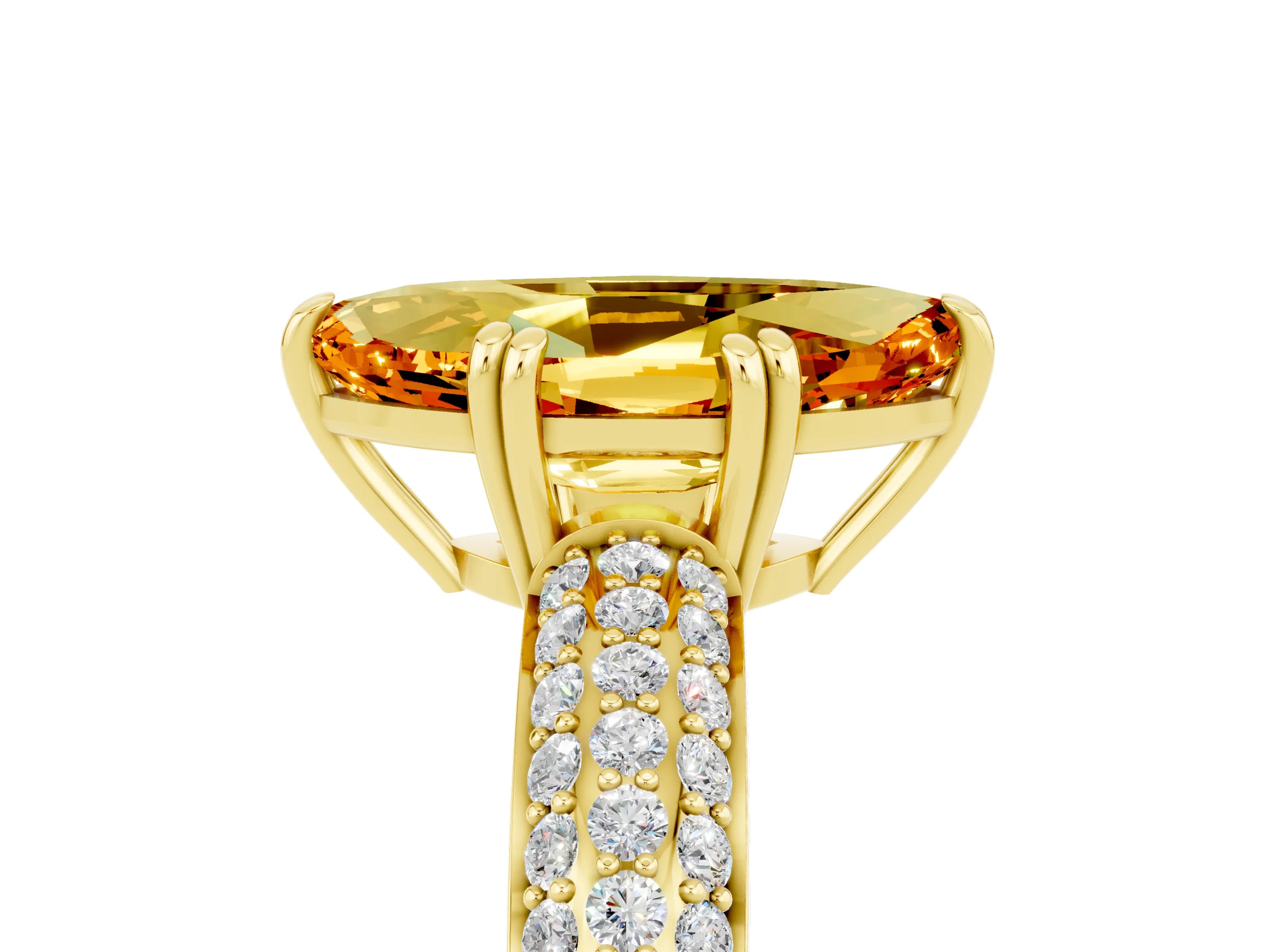 Yellow gold Marquise Cut Cut Diamond Milgrain Marquise Band with Prong Setting_5