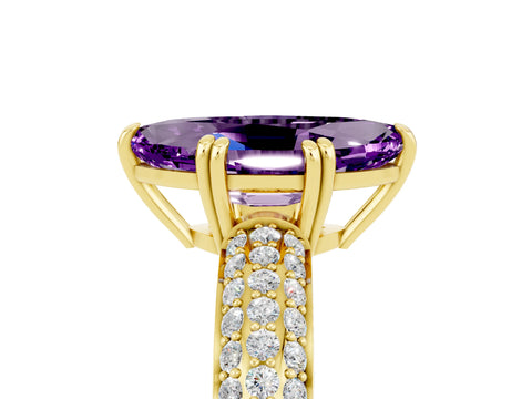 Yellow gold Marquise Cut Cut Diamond Milgrain Marquise Band with Prong Setting_5