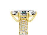 Yellow gold Marquise Cut Cut Diamond Milgrain Marquise Band with Prong Setting_5