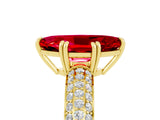 Yellow gold Marquise Cut Cut Diamond Milgrain Marquise Band with Prong Setting_5